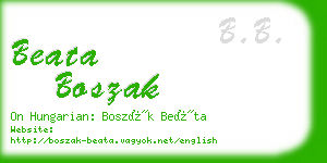 beata boszak business card